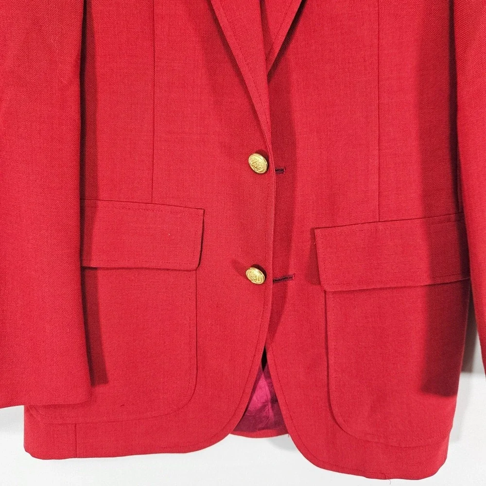 VTG Hardwick Men's Sport Coat Blazer Two Button Red Polyester Solid Size 34R